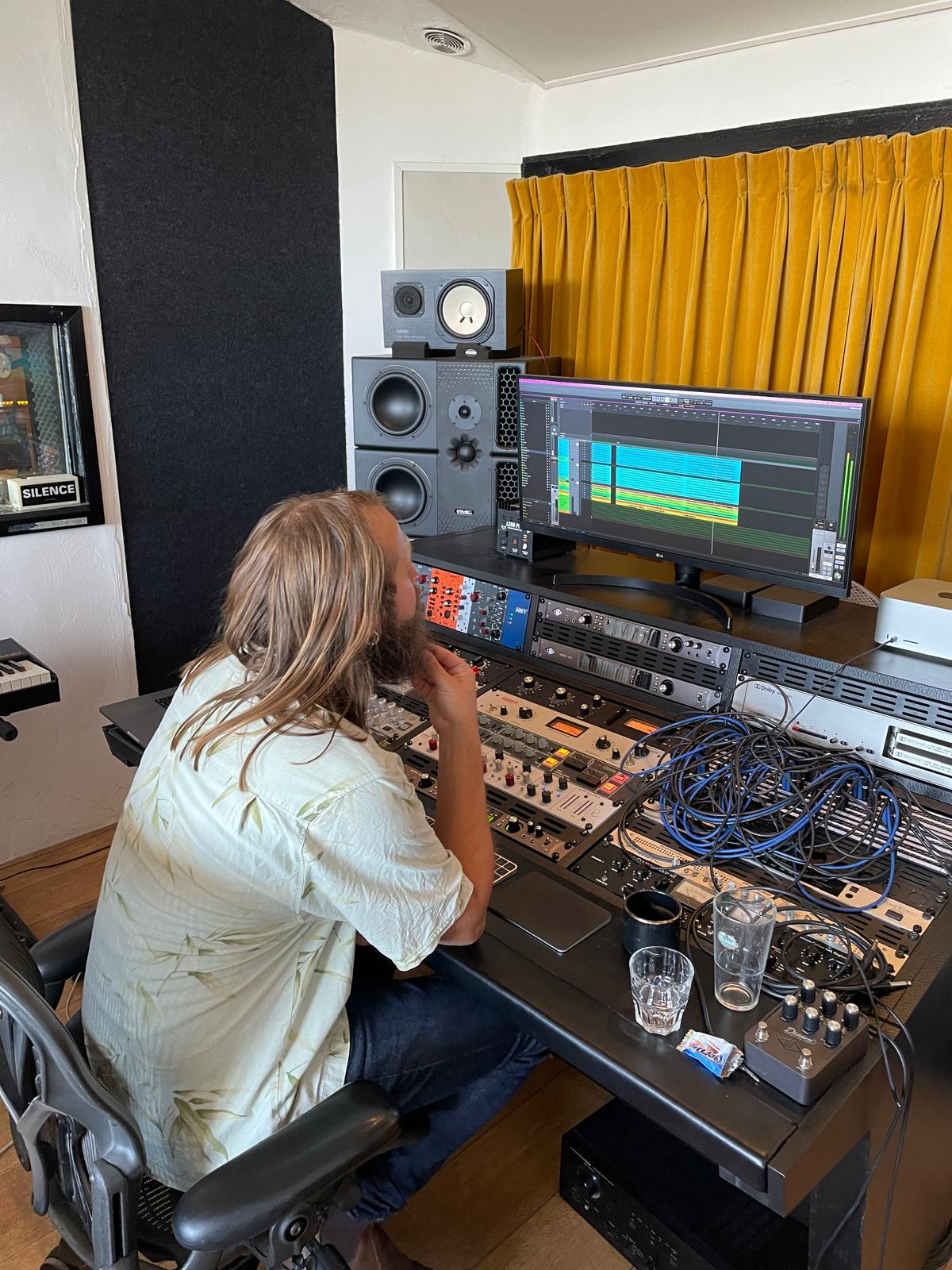 Control room at Moby Dick Music Studio